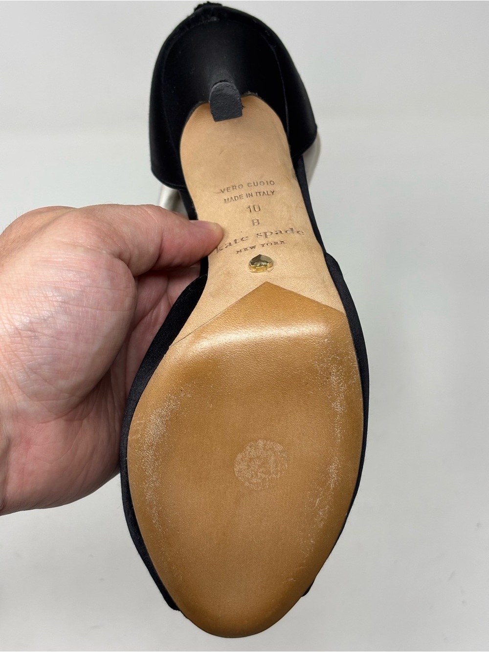 Kate Spade New York Black Tie Tuxedo Satin Colorblock Heels Size 10 - Picture 16 of 16